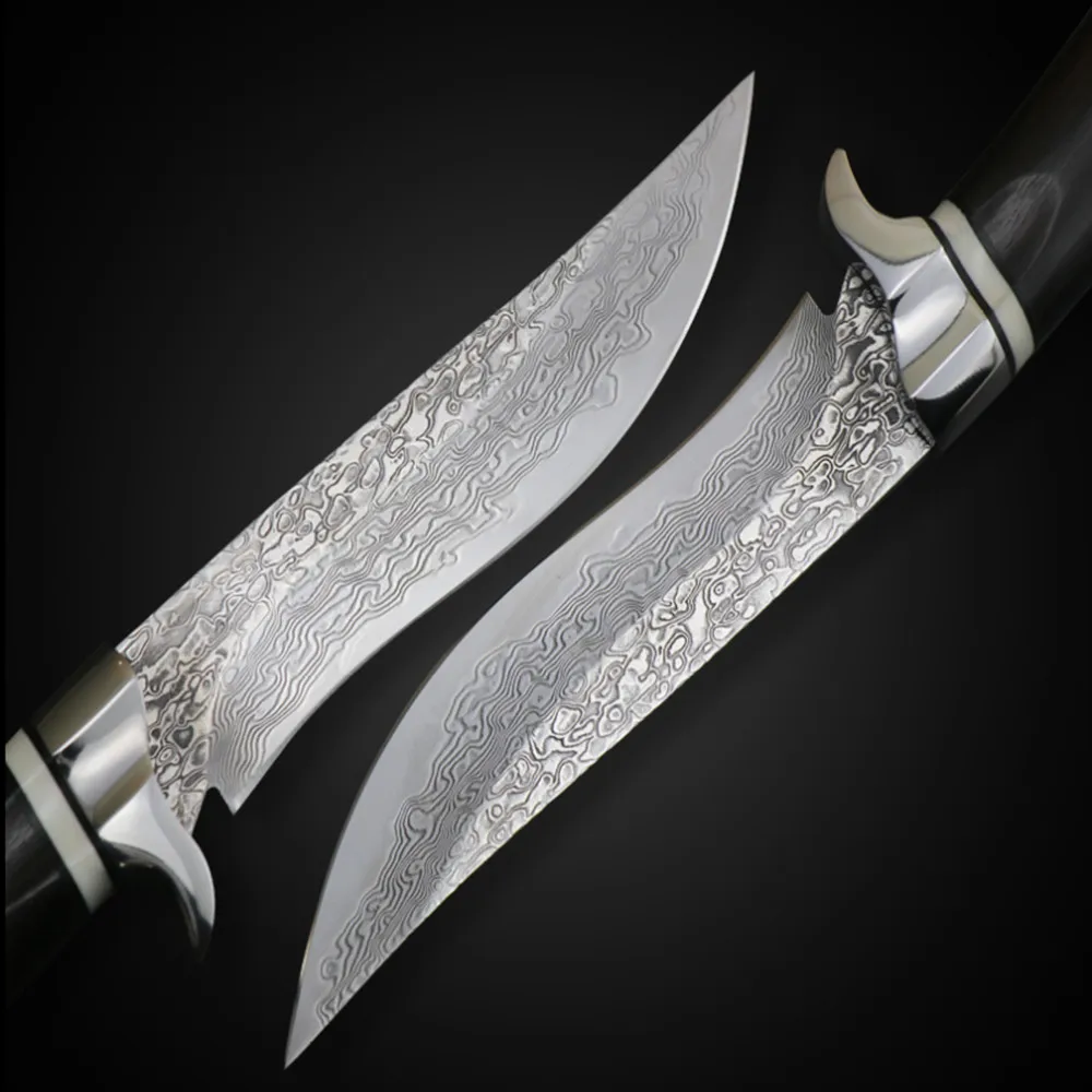 Высококачественный Тактический прямой нож из дамасской стали охотничий черного