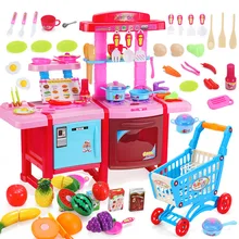 Большой размер игровой домик для детей для приготовления пищи игрушечный домик для маленькой девочки кухонная плита не-унисекс набор для приготовления пищи