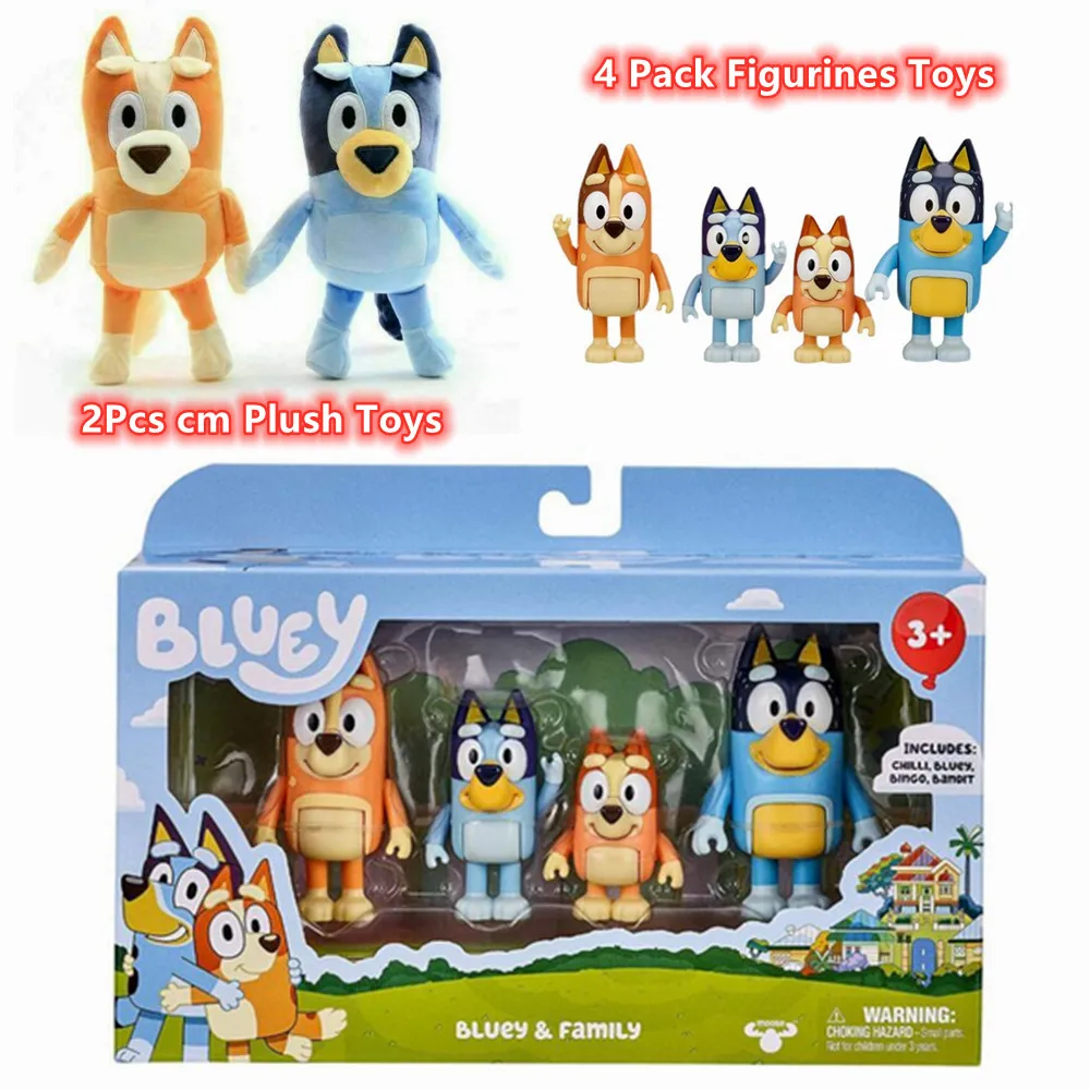 4 шт. Kawaii Animal The Bluey Bingo экшн-игрушки ПВХ фигурки милые Мультяшные собаки куклы дети
