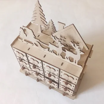 

Christmas Calendar Storage Wooden Box Decoration Ornaments Grocery Storage Box