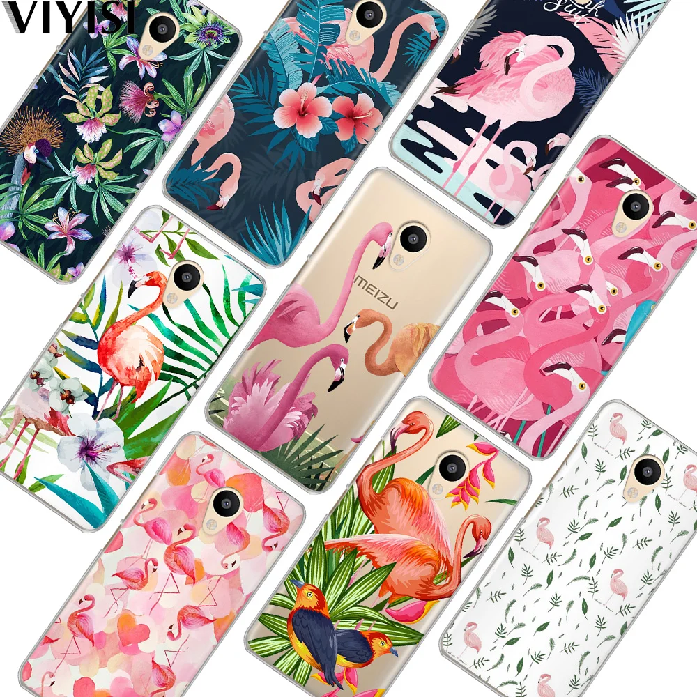 Lovely Pink Red Flamingo Bird Phone Case For Meizu Pro 6 M6 M5S M3S M5C Note U10 U20 Printed Waterproof Soft Tpu Back Coque |