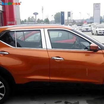 

For Nissan Kicks 2017 2018 2019 Stainless Steel Car Window Pillar Cover Trim Decoration B+C Pillars Strip Styling Accessories