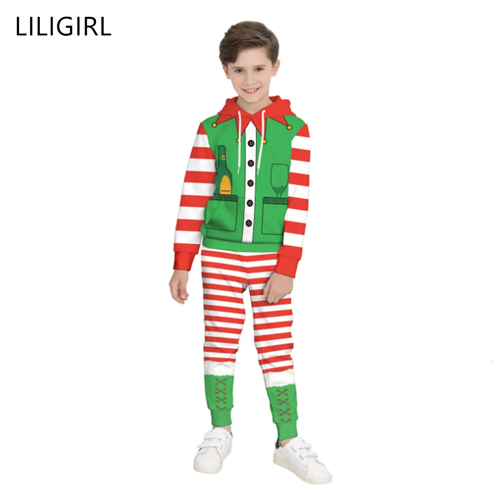 

LILIGIRL Baby Girls Boys Christmas Clothes Set New Autumn Winter Child Pullover Sweatshirt and Pants Xmas Print Clothing Suit