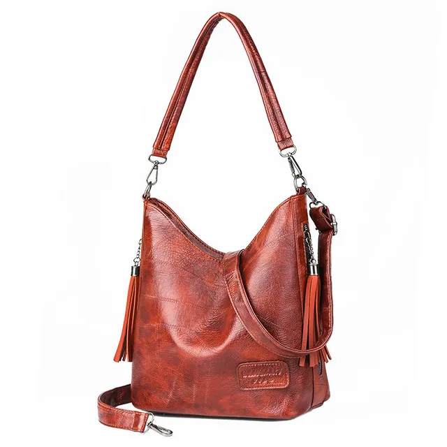 Buy OnlineWomen Bucket Bag Female Shoulder Bags Large Size Vintage Soft Patchwork Leather Lady Cross Body Handbag for Big Women Hobos Bag.