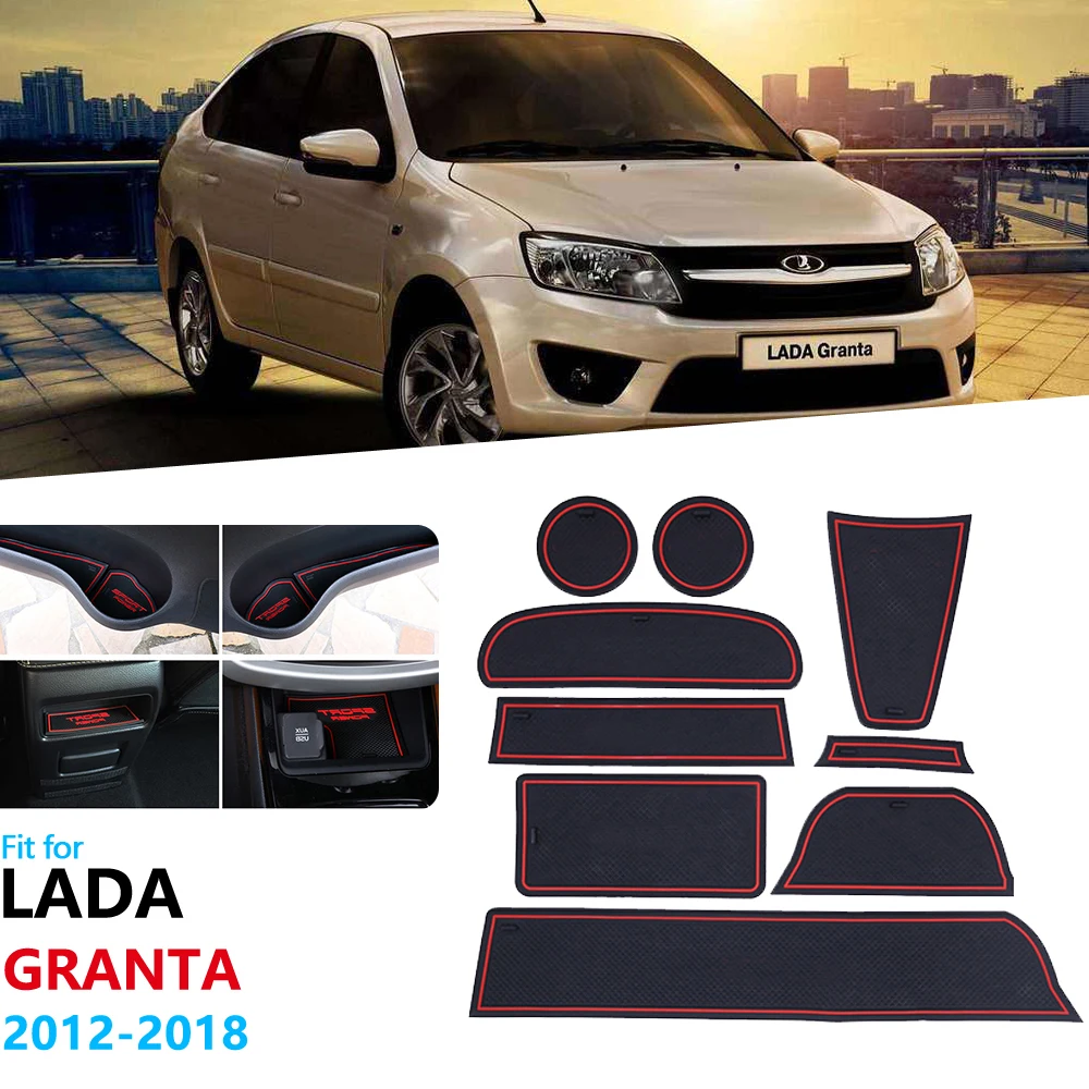 

Anti-Slip Rubber Gate Slot Cup Mat for Lada Granta 2012 2013 2014 2015 2016 2017 2018 Door Groove Mat Coaster Accessories