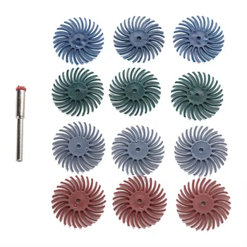 

13pcs Brushes 80/120/220/400 Grit Disc Brushes For Rotary Tool 1set