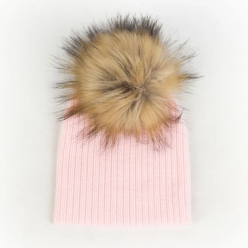 Geebro Fashion child baby Solid Color Ribbed Beanies hats With Faux fur pompom New Girls Boys Kids Soft Cute skully hats timberland skully Skullies & Beanies