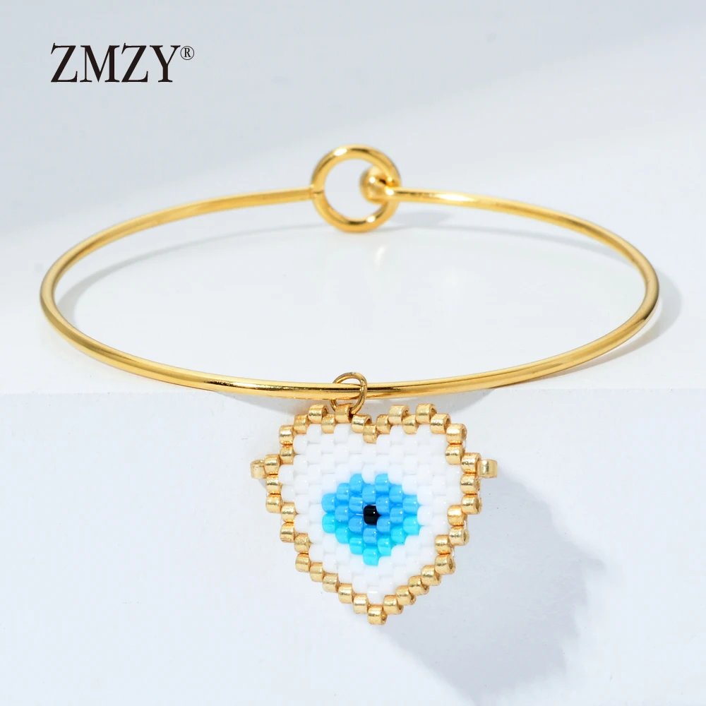 heart ZMZY бренд, Простой браслет из нержавеющей стали, проволока, очаровательный браслет, Femme, браслеты-манжеты для женщин, прекрасный подарок, ювелирное изделие - Окраска металла: heart