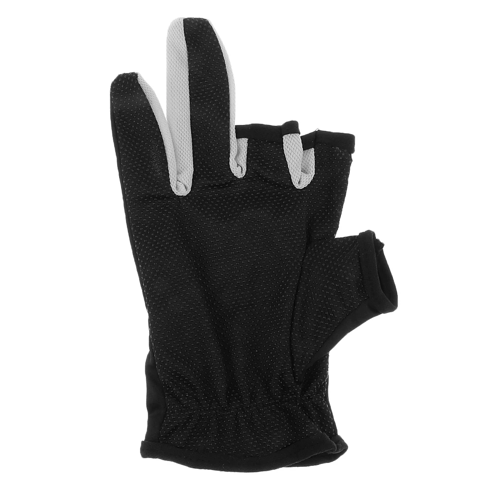 1 Pair Anti Slip 3 Low Cut Finger Fishing Gloves With Adjustable Wrist Strap Fishing Gloves for Fishing Camping 