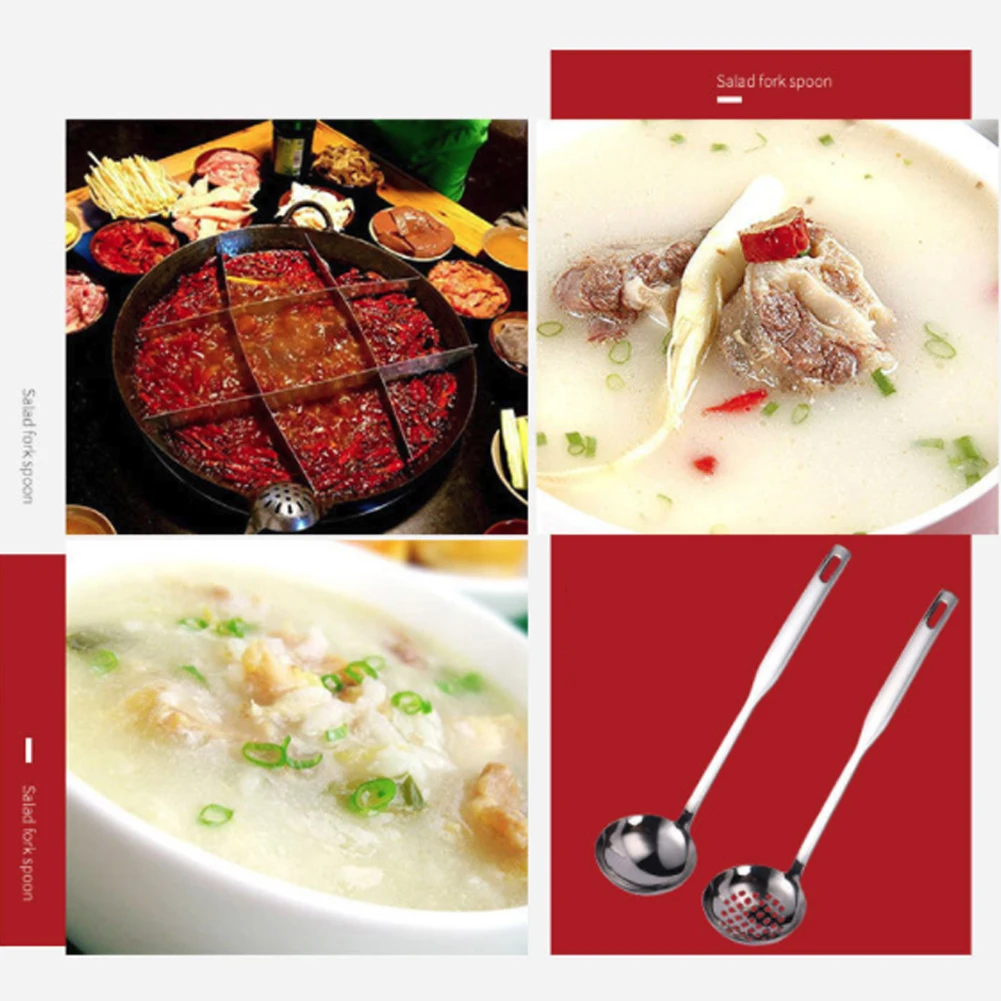 2 шт. кухонный инструмент из нержавеющей стали матовый лак с длинной ручкой суп