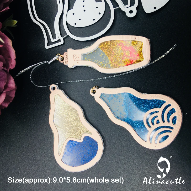 Alinacutle Metal Cutting Die Cut 3Pc Wish Bottle Scrapbooking Paper Craft Handmade Album Card Punch Art Dies