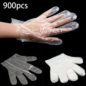 

900PCS Disposable Polyethylene Gloves Food Service Home Plastic Clear Work