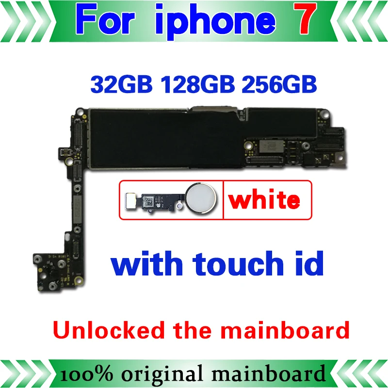 

32gb 128gb 256gb for iphone 7 Motherboard with Touch ID/Without Touch ID,100% Original unlocked for iphone 7 Logic boards