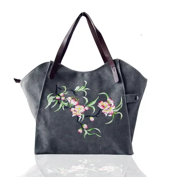 

2020 new hand-painted simple fashion peach canvas bag ladies shoulder bag
