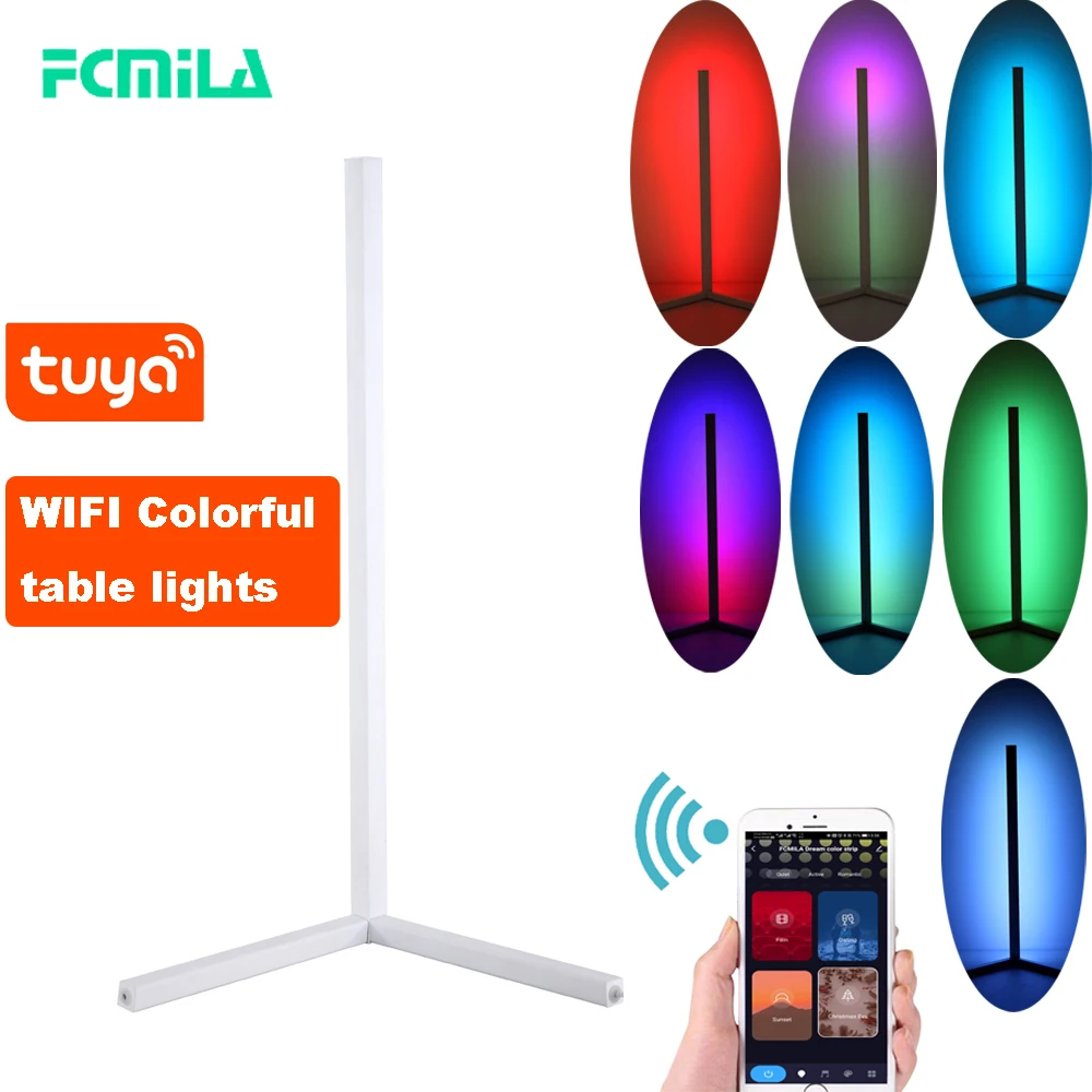WI FI RGB Угол настольная лампа современный простой светодиодный стержень Лампы для Гостиная Спальня атмосферу