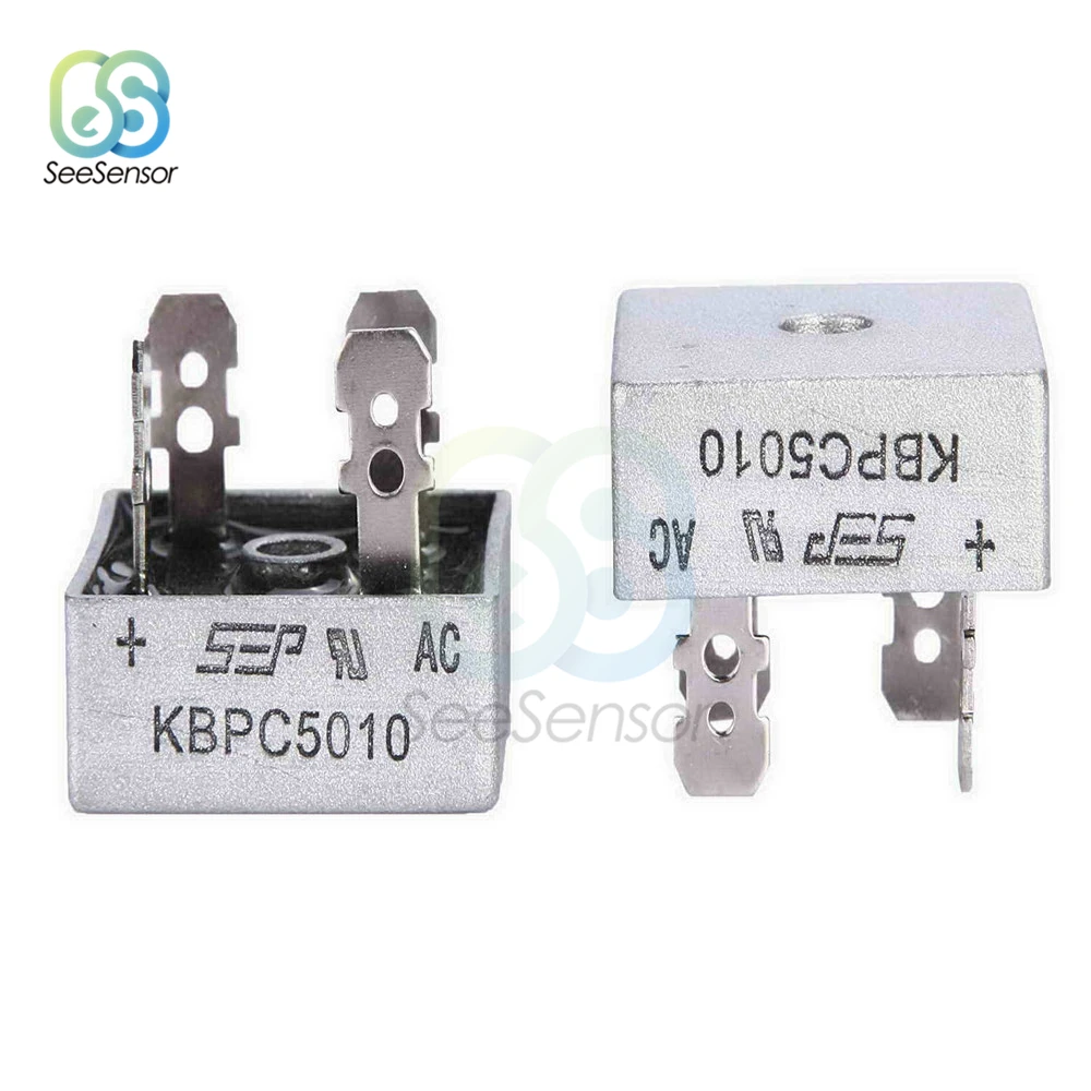2 шт./лот KBPC5010 Single-фазы диодный мост выпрямителя 50A 1000V KBPC 5010 силовой выпрямительный диод электронные Компоненты