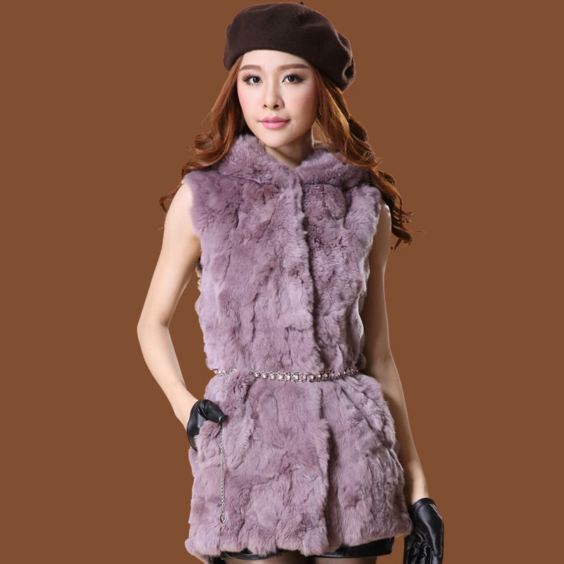 2020 модный жилет из натурального кролика рекс с капюшоном зимняя женская куртка