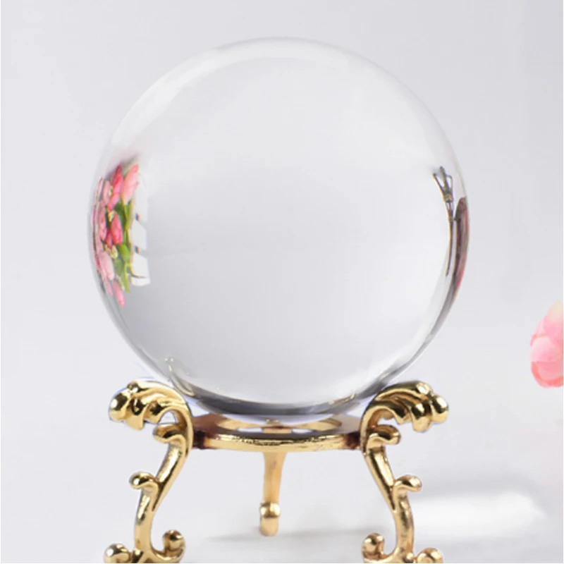 Clear Crystal Ball Crafts Balls Gift Healing Sphere Photography Props Gifts Artificial Crystal
