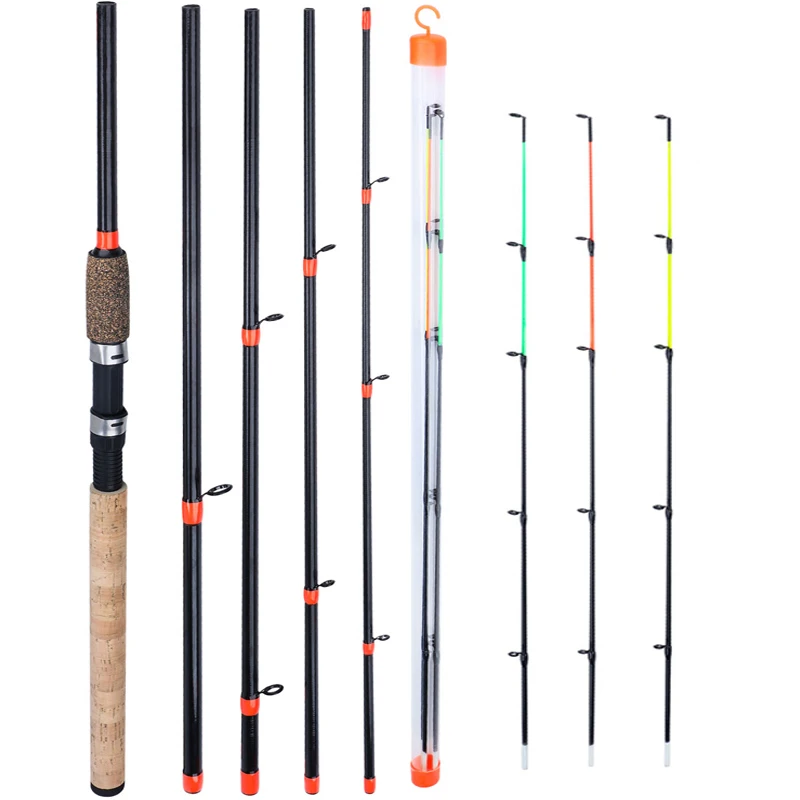 

Sougayilang 6 Section 3M Fishing Rod LMH Power Lengthened Handle Fishing Pole Carbon Fiber Spinning Rod Fishing Tackle Pesca