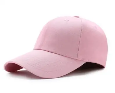 PINK Bone de beisebol personalizado impressao logotipo bordado casual sólido chapéus cor pura preto Bone snapback Bones para homens - Цвет: PINK