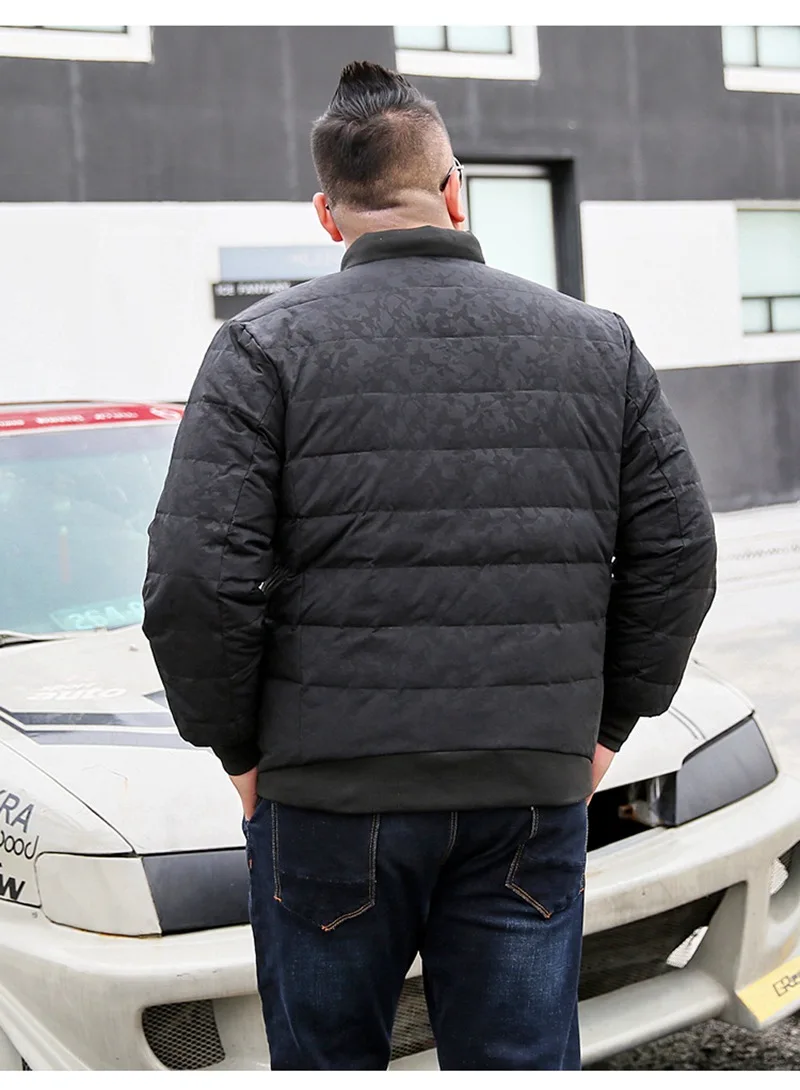 New men's down jacket short plus size extra large number baseball style jacket students 5XL 6XL 7XL 8XL 9XL 10XL