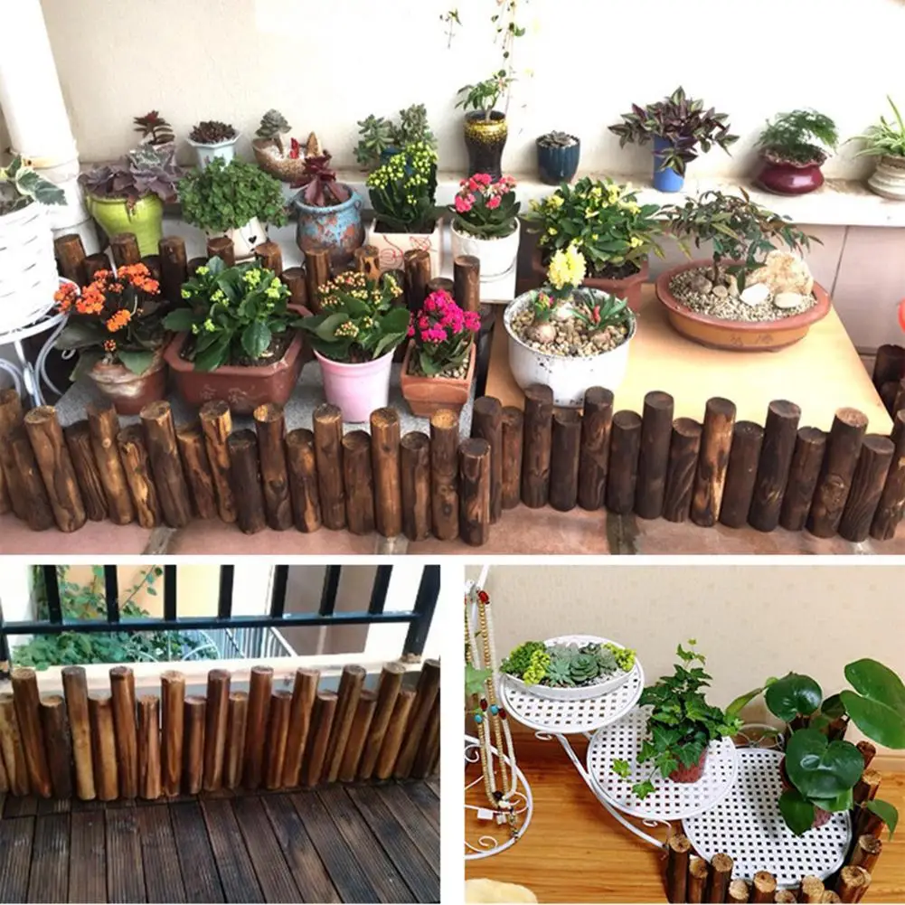 Anticorrosive Wood Small Bamboo Fence Hurdle Balcony Grow Flowers Garden Flower Pond Decorate Log Timber Pile Enclosure Fence Fencing Trellis Gates Aliexpress