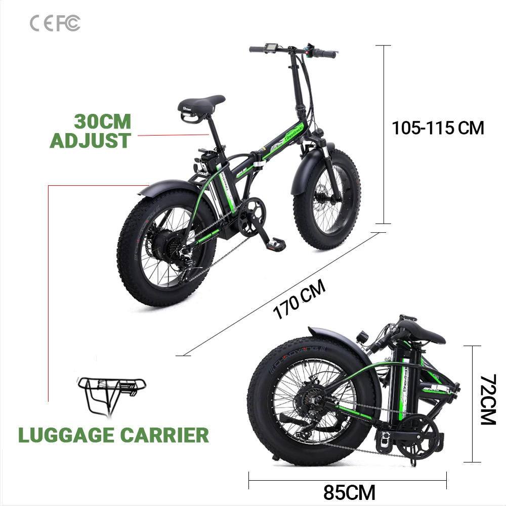 Electric Bike 4.0 Fat Tire Beach Cruiser Booster Folding Electric Bicycle 48V E-bike Electric Bike 4.0 Fat Tire Beach Cruiser Booster Folding Electric Bicycle 48V E-bike