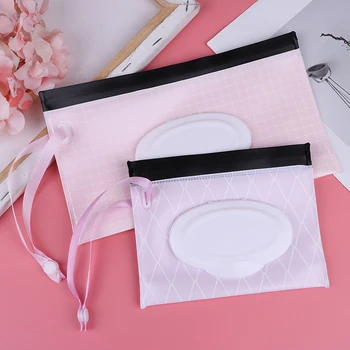 

Portable Cartoon Baby Kids Wet Wipes Clutch Carrying Bag Wet Paper Tissue Container Dispenser Snap-strap Pouch Light Weight