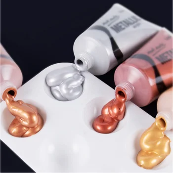 

Montmartre golden acrylic paint set Buddha light gold silver gold wall painting with DIY hand-painted shoes stone fluid paint