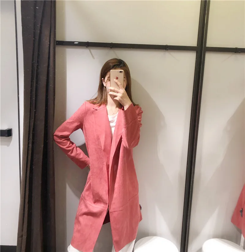 Mr78 Autumn Clothing New Style WOMEN'S Dress Mid-length Suede Textured Effect Coat