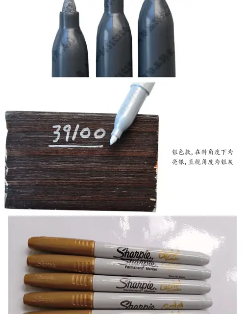 6 color Metallic sharpie 39100 gold silvery coppery marker,Markers on dark  surface,waterproof oil marker,1MM head Fluent writing - AliExpress