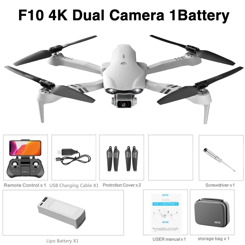 RC Quadcopter GPS 5G F10 Drone With 4K Dual Camera Professional Quadcopter Flight 25 Minutes RC Helicopter Wide-Angle Rc Distance 2000m Drones RC Quadcopter cheap RC Quadcopter