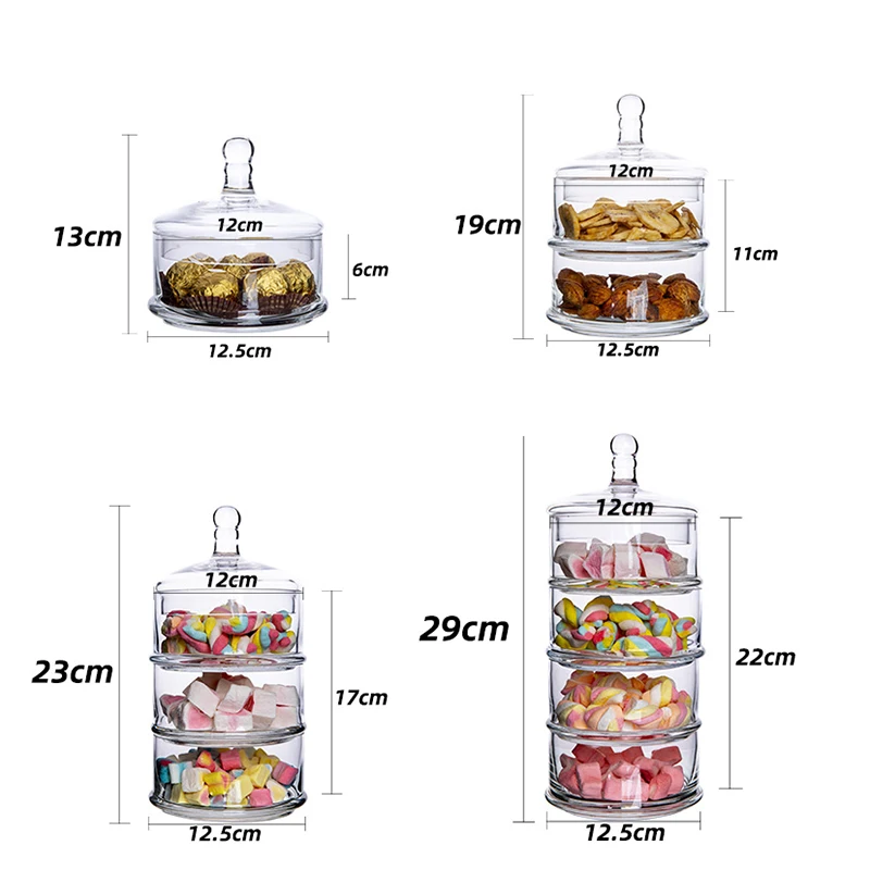 260ml Glass Candy Jar Clear Nuts Sugar Cube Fruit Dessert Storage Jar  Household with Lid Jewelry Swab Box Kitchen Container New - AliExpress