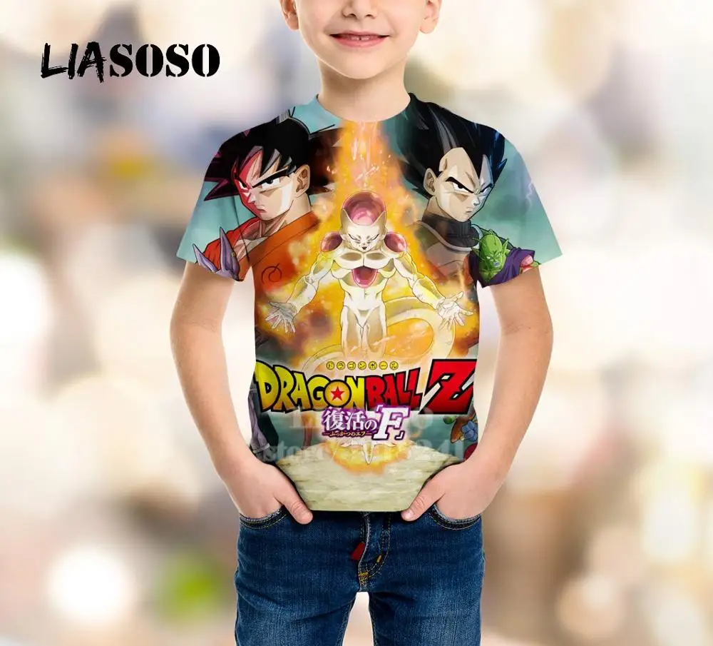 8 LIASOSO/Детская толстовка для подростков, Broli футболка с 3D-принтом «Жемчуг дракона» Детский топ, пуловер с круглым вырезом и короткими рукавами для мальчиков и девочек, B157-02 - Цвет: 8