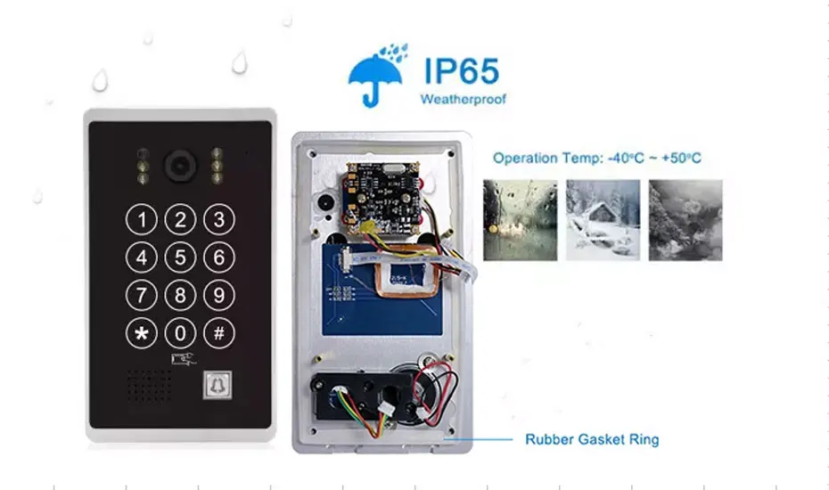 Видеодомофон система внутренней связи RFID система контроля доступа к двери комплект наружная камера 1 RFID пароль HD камера(металл