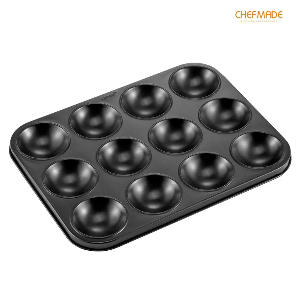 

CHEFMADE Muffin Cake Pan,12-Cavity Non-Stick ,FDA Approved for Oven Baking