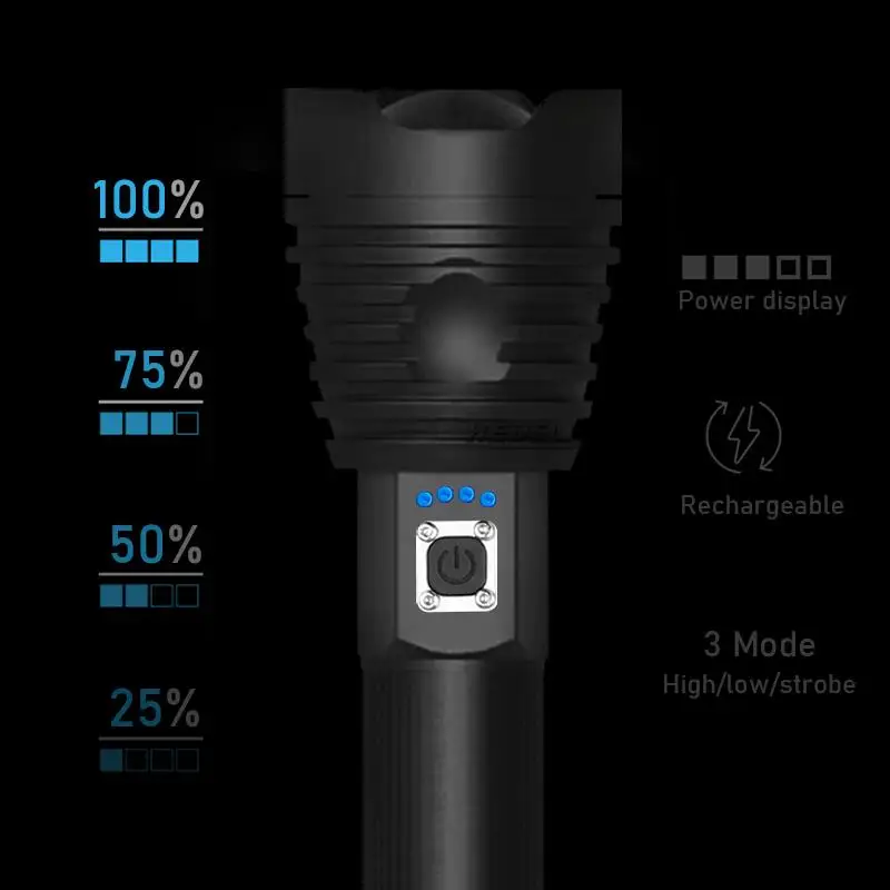 Люменов usb флэш-светильник xhp90 zoom перезаряжаемый флэш-светильник s факелы высокой мощности Светодиодный Фонарь ручной светильник 26650 или 18650