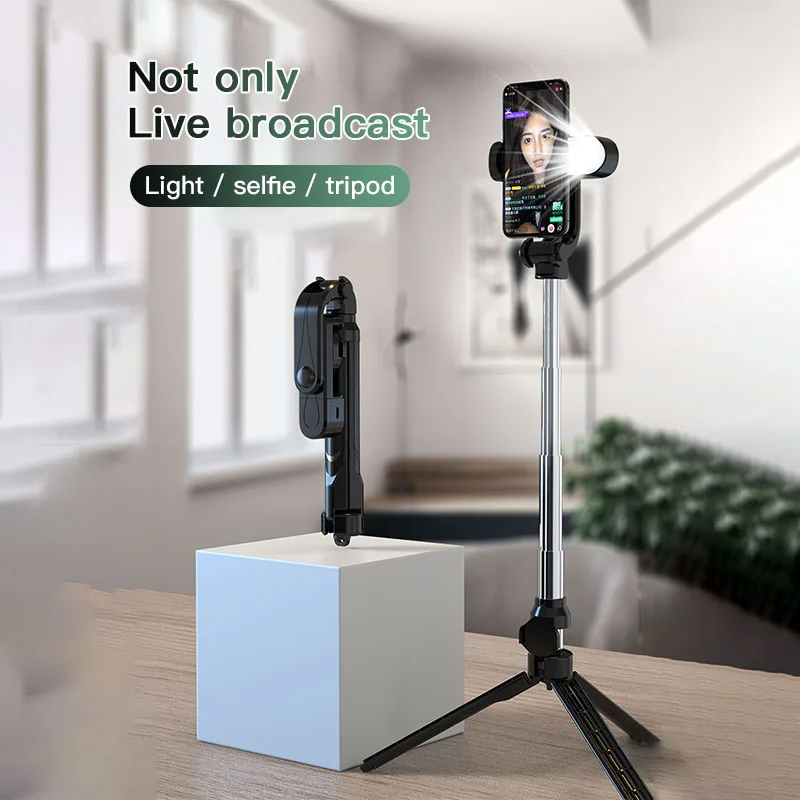 2020 nuevo portátil Bluetooth Selfie Stick trípode con llenar de luz extensible de autofoto remoto palo para casa y viaje|palos de selfie| - AliExpress