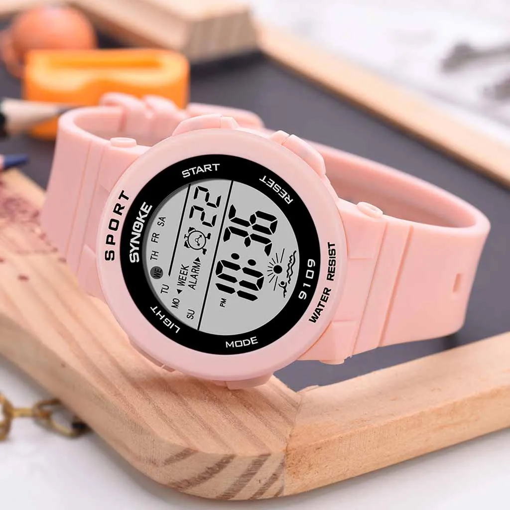 Детские часы с gps студенческие модные красочные светящиеся многофункциональные вишневые Порошковые электронные часы для девочек детские часы