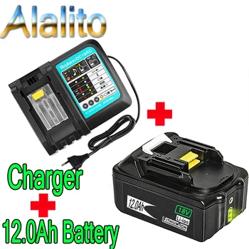 

18V 12Ah Rechargeable Battery 12000mah Li-Ion Battery Replacement Power Tool Battery for MAKITA BL1880 BL1860 BL1830+3A Charger