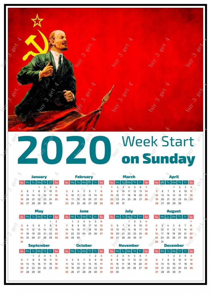 Календарь плакат Вторая мировая война Русский Друг сталинский ленинистская политика СССР CCCP медная печать - Цвет: 1
