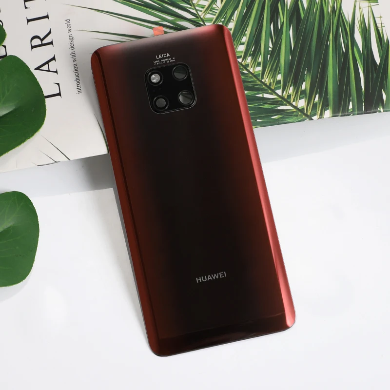 Mate 20 Pro стеклянный чехол на заднюю крышку для Huaiwei mate 20 Pro задняя дверь ремонт батарея чехол+ камера стекло стикер клей - Цвет: Красный