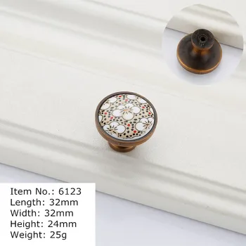 Coffee Ceramic Handle Kitchen Cabinet Handles Drawer Knobs Zinc Alloy Furniture Handle Cabinet Pulls Cupboard Handles and Knobs