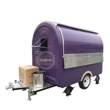

2.5m Length Purple Food Trailer For Sausage French Fries BBQ With LED Light