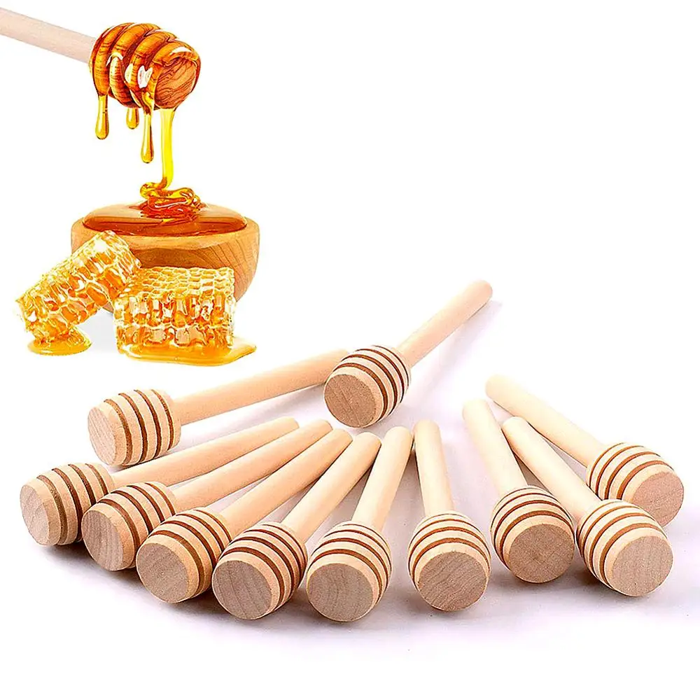 

24/60 Pack Wooden Stirrers Honey Dipper Wood Honey Spoon Stick for Honey Jar Stick Collect And Dispense Honey Tools