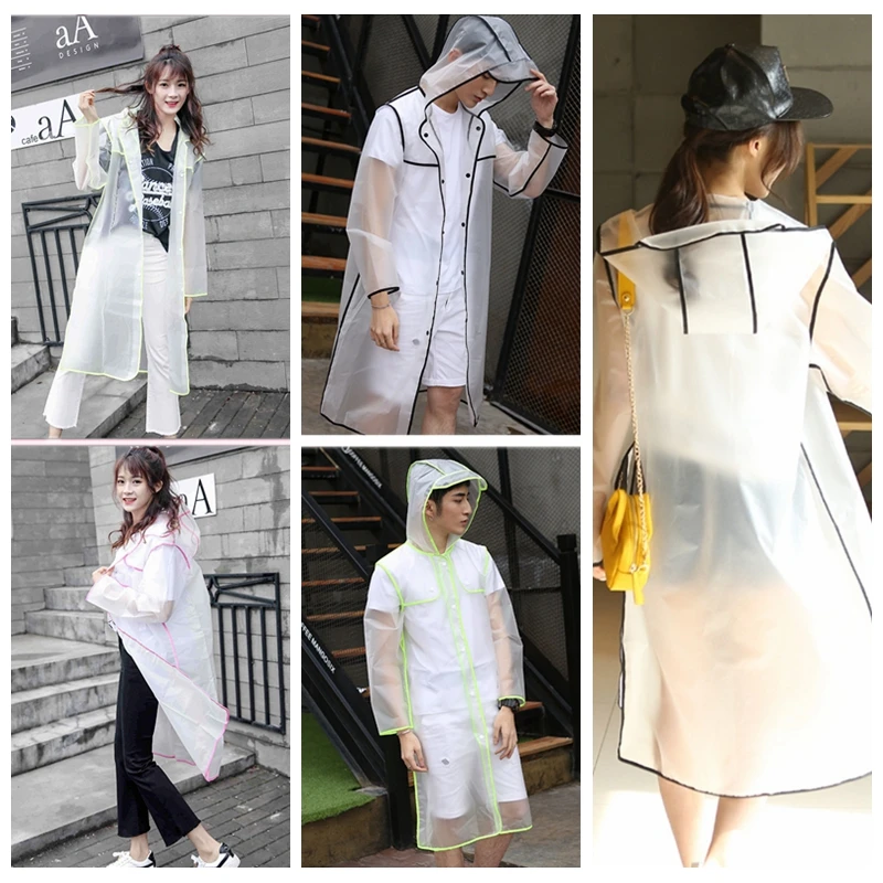 

Men Women Transparent Raincoat Fashion Adult Single Cover Rainproof Raincoat Outdoor Wedding Travel Waterproof Hooded Raincoat