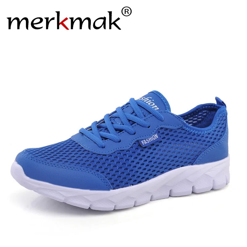 Comprar Merkmak zapatos casuales de marca para hombre Zapatos para hombre zapatillas planas de malla deslizantes en mocasines transpirables de gran tamaño 38 ~ 50 calzado para hombre