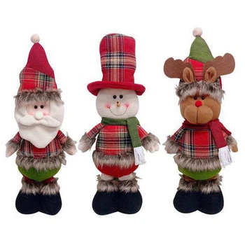 

Christmas Decoration, Snowman Doll Retractable Doll Decoration Three-Piece Christmas Party Arrangement