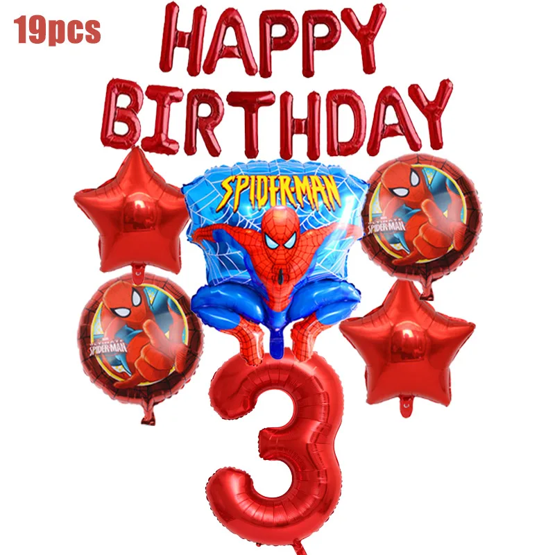 19 шт./лот Человек-паук с днем рождения воздушные шары 32 дюймов номер воздушный шар надувной Гелиевый шар украшение день рождения Дети glob - Цвет: H3