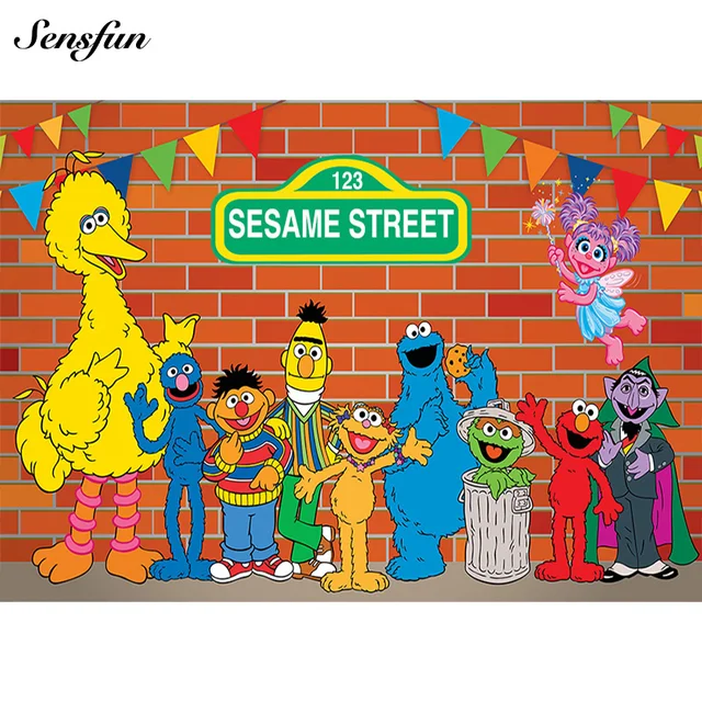 Sensfun Cartoon Sesamstraat Party Fotografie Baby 1st Achtergronden Photo Booth Props Taart Tafel Decoratie - AliExpress Consumentenelektronica